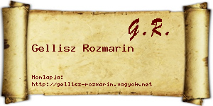 Gellisz Rozmarin névjegykártya